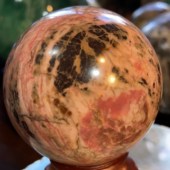 🔥SALE🔥 Rhodonite Crystal Sphere! - Picture 1 of 8